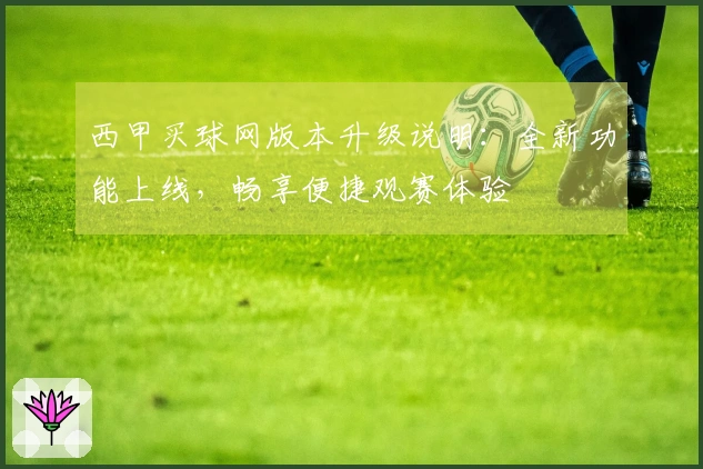 西甲买球网版本升级说明：全新功能上线，畅享便捷观赛体验